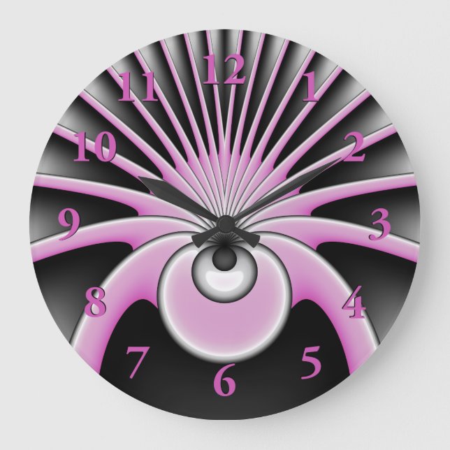 Modern Abstract Crazy Fractal Art Pattern Large Clock (Front)