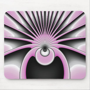 Modern Abstract Crazy Fractal Art Pattern Mouse Mat