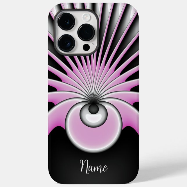 Modern Abstract Crazy Fractal Art Pattern Name Case-Mate iPhone Case (Back)