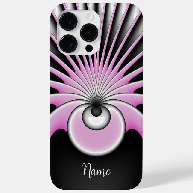 Modern Abstract Crazy Fractal Art Pattern Name Case-Mate iPhone Case (Back)