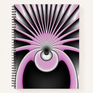 Modern Abstract Crazy Fractal Art Pattern Notebook