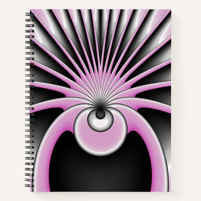 Modern Abstract Crazy Fractal Art Pattern Notebook (Front)