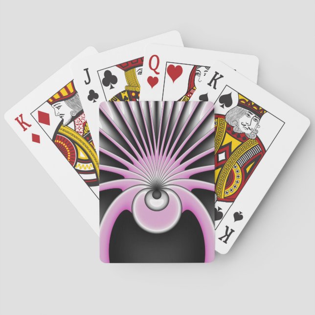 Modern Abstract Crazy Fractal Art Pattern Playing Cards (Back)