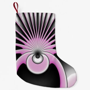 Modern Abstract Crazy Fractal Art Pattern Small Christmas Stocking