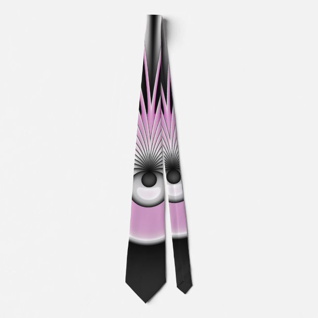 Modern Abstract Crazy Fractal Art Pattern Tie (Front)