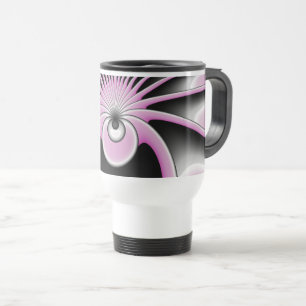 Modern Abstract Crazy Fractal Art Pattern Travel Mug