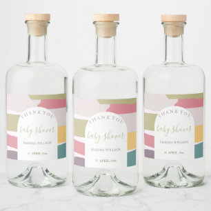 Modern Abstract Creamy Summer Colours Splash Liquor Bottle Label