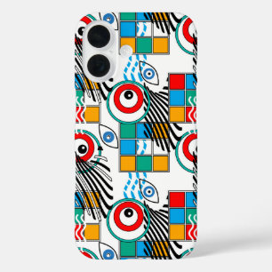Modern abstract creative multicolored pattern iPhone 16 case