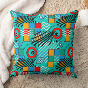 Modern abstract creative multicolored pattern cushion