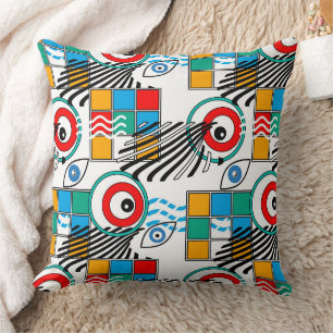 Modern abstract creative multicolored pattern cushion