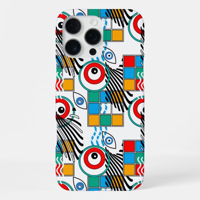 Modern abstract creative multicolored pattern iPhone case (Back)