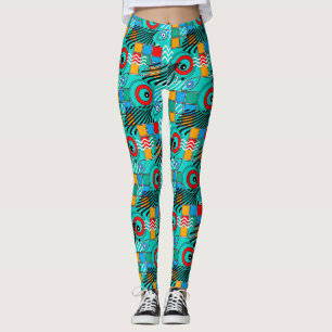Modern abstract creative multicolored pattern leggings