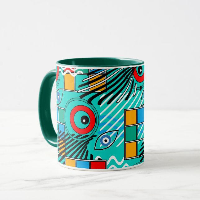 Modern abstract creative multicolored pattern mug (Front Left)