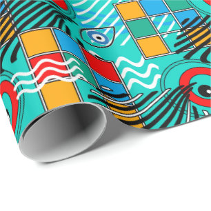 Modern abstract creative multicolored pattern wrapping paper