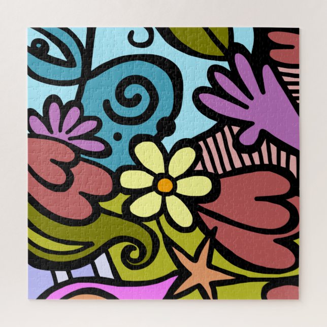 Modern Abstract Cubism Art Personalised Jigsaw Puzzle (Vertical)