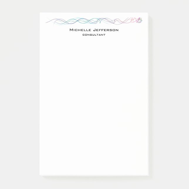 Modern Abstract Curves Modern Style Trendy Post-it Notes (Front)