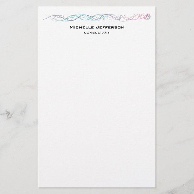 Modern Abstract Curves Modern Style Trendy Stationery (Front)