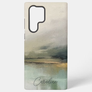 Modern Abstract Custom Name Monogram Teal Samsung Galaxy Case