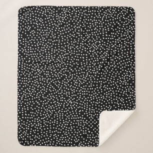 Modern Abstract Cute Polka Dot Black and White Sherpa Blanket