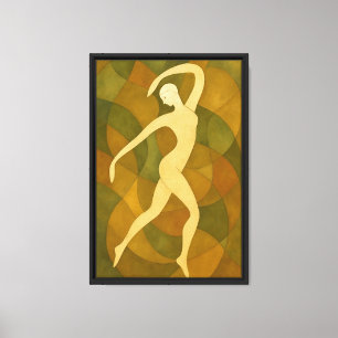Modern Abstract Dancer in Earth Tones Canvas Print
