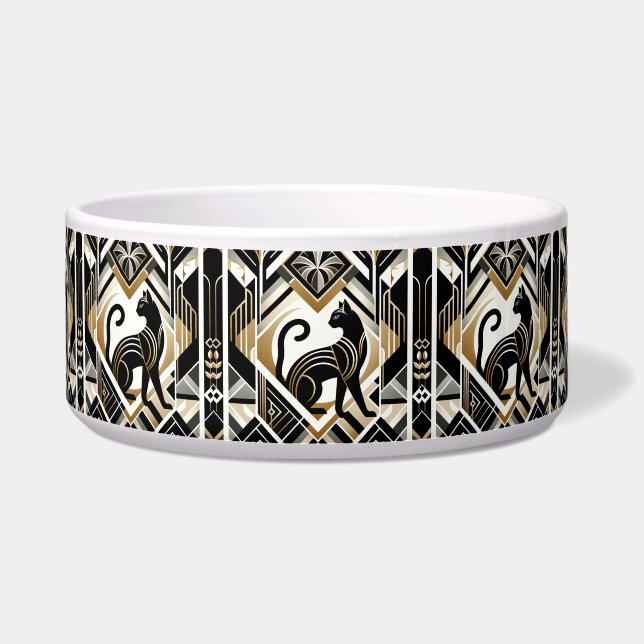 Modern Abstract Decorative Cat Ceramic Pet Bowl (Front)