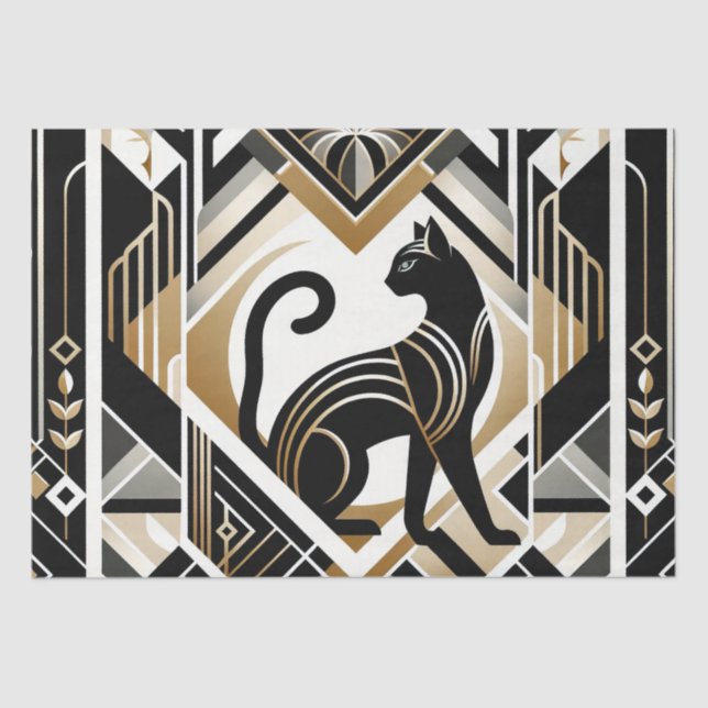 Modern Abstract Decorative Cat Tissue Paper (Front)