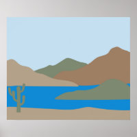 Modern Abstract Desert Ocean Beach Landscape Mid 
