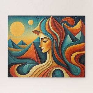 Modern Abstract Design Cubism Surrealism Jigsaw Puzzle