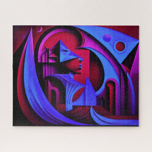 Modern Abstract Design Cubism Surrealism Jigsaw Puzzle