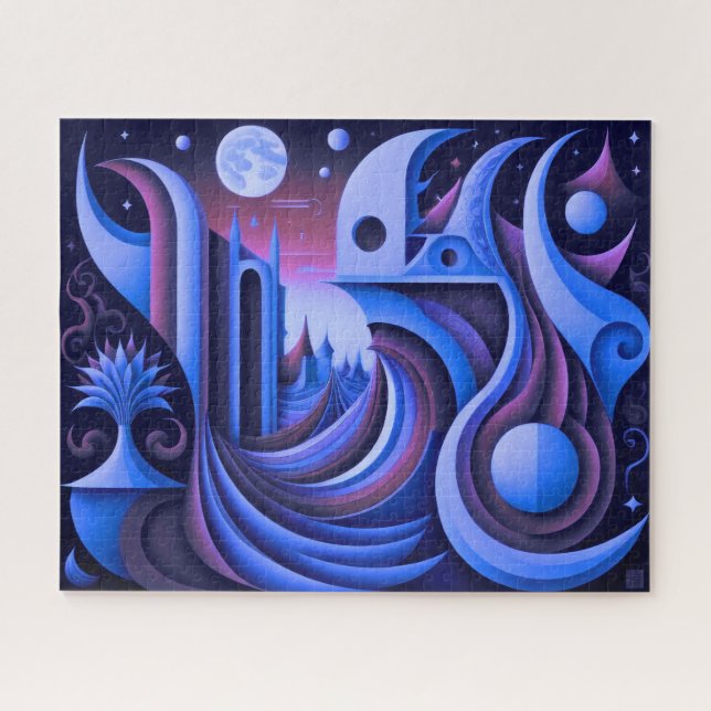 Modern Abstract Design Cubism Surrealism Jigsaw Puzzle (Horizontal)