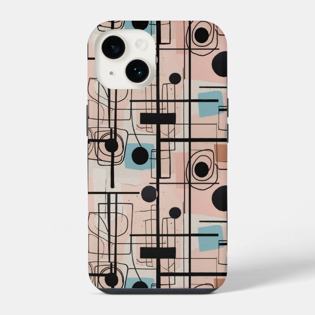 Modern abstract design, dynamic lines Throw Pillow iPhone Case (Back)