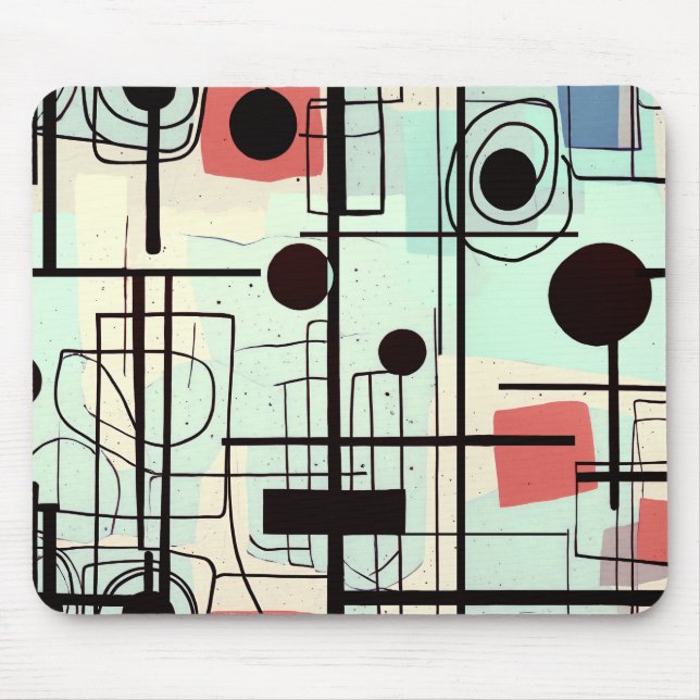 Modern abstract design, dynamic lines Throw Pillow Mouse Mat (Front)