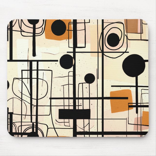 Modern abstract design, dynamic lines Throw Pillow Mouse Mat (Front)