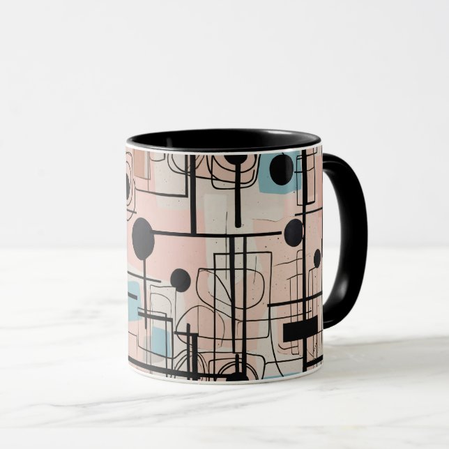 Modern abstract design, dynamic lines Throw Pillow Mug (Front Right)