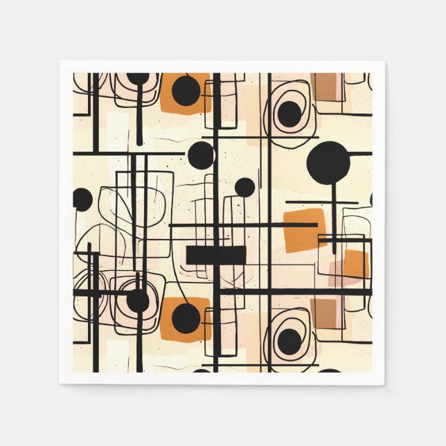 Modern abstract design, dynamic lines Throw Pillow Napkin (Front)