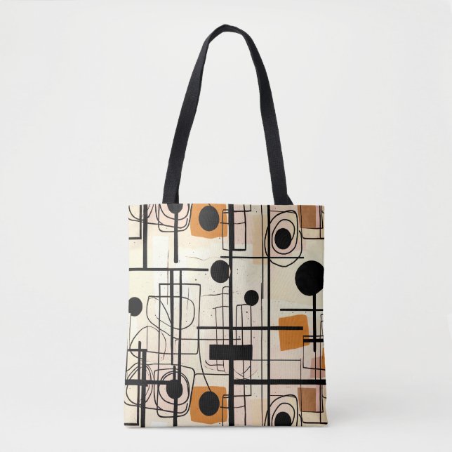 Modern abstract design, dynamic lines Throw Pillow Tote Bag (Front)
