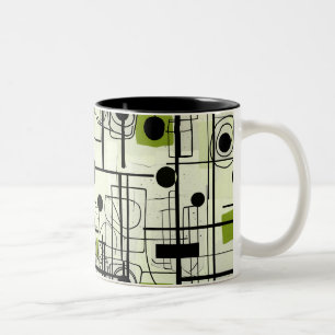 Modern abstract design, dynamic lines Throw Pillow Two-Tone Coffee Mug