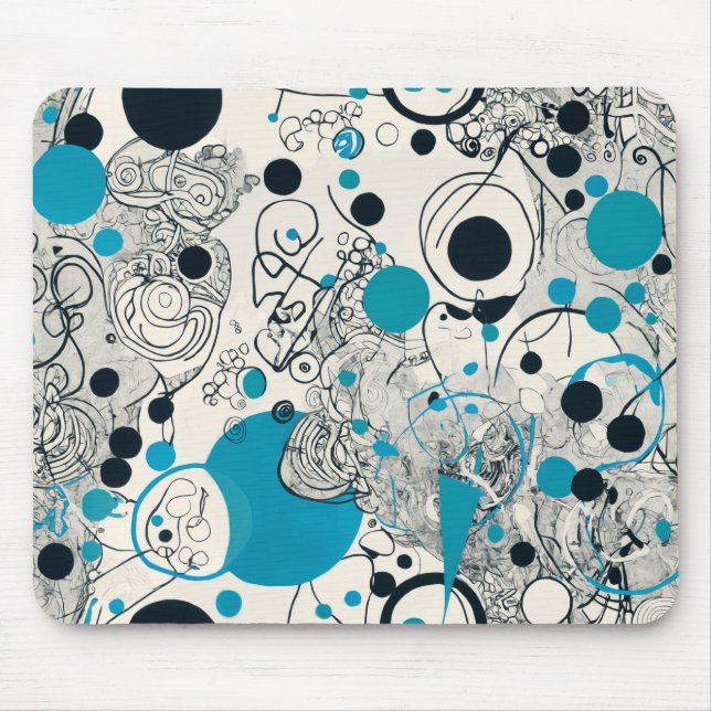 Modern abstract design, fluid lines Throw Pillow Mouse Mat (Front)