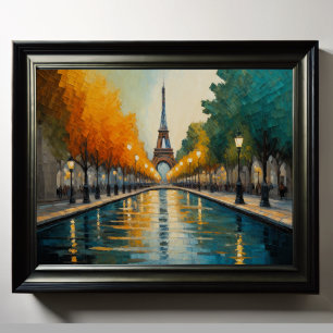 Modern Abstract Design Gold Orange Blue European  Poster