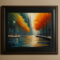 Modern Abstract Design Gold Orange Blue European 