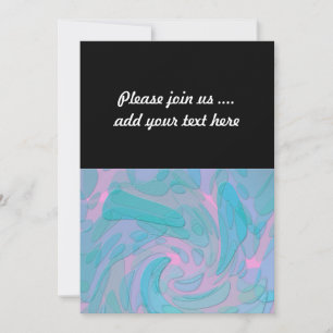 Modern Abstract Design in Blues and Pinks Invitation