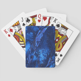 Modern abstract design in cool underwater blues playing cards