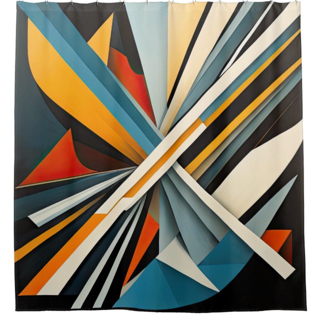 Modern Abstract Design Shower Curtain (Front)