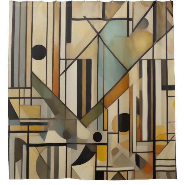 Modern Abstract Design Shower Curtain (Front)