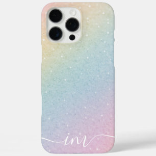Modern Abstract Design with Gliter Initials & Name iPhone 16 Pro Max Case