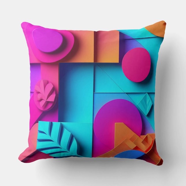 Modern Abstract Design With Vibrant Colours Cushion (Front)