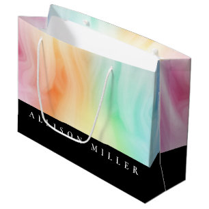Modern Abstract Designer Watercolor Personalised Large Gift Bag