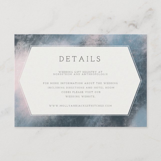MODERN ABSTRACT DETAILS CARD(NAVY/BLUSH) ENCLOSURE CARD (Front)