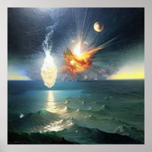 Modern Abstract digital painting things falling Poster