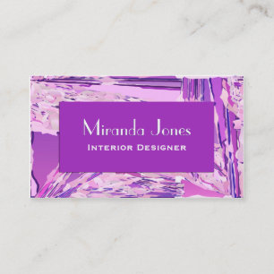 Modern Abstract Digital Painting - Violet and Pink Business Card